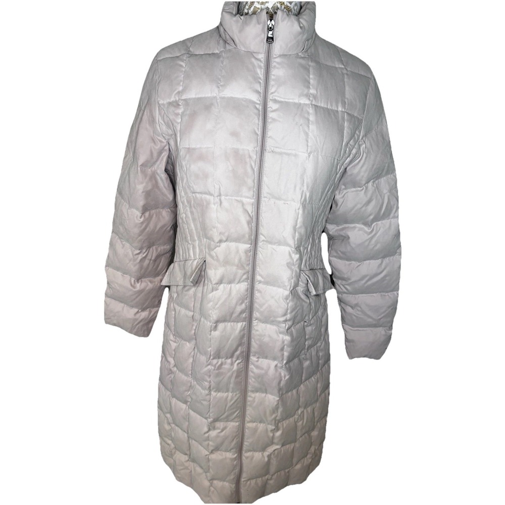 XOXO Down Filled Pale Pink Long Puffer Coat Women's Med Zip Front Lightweight